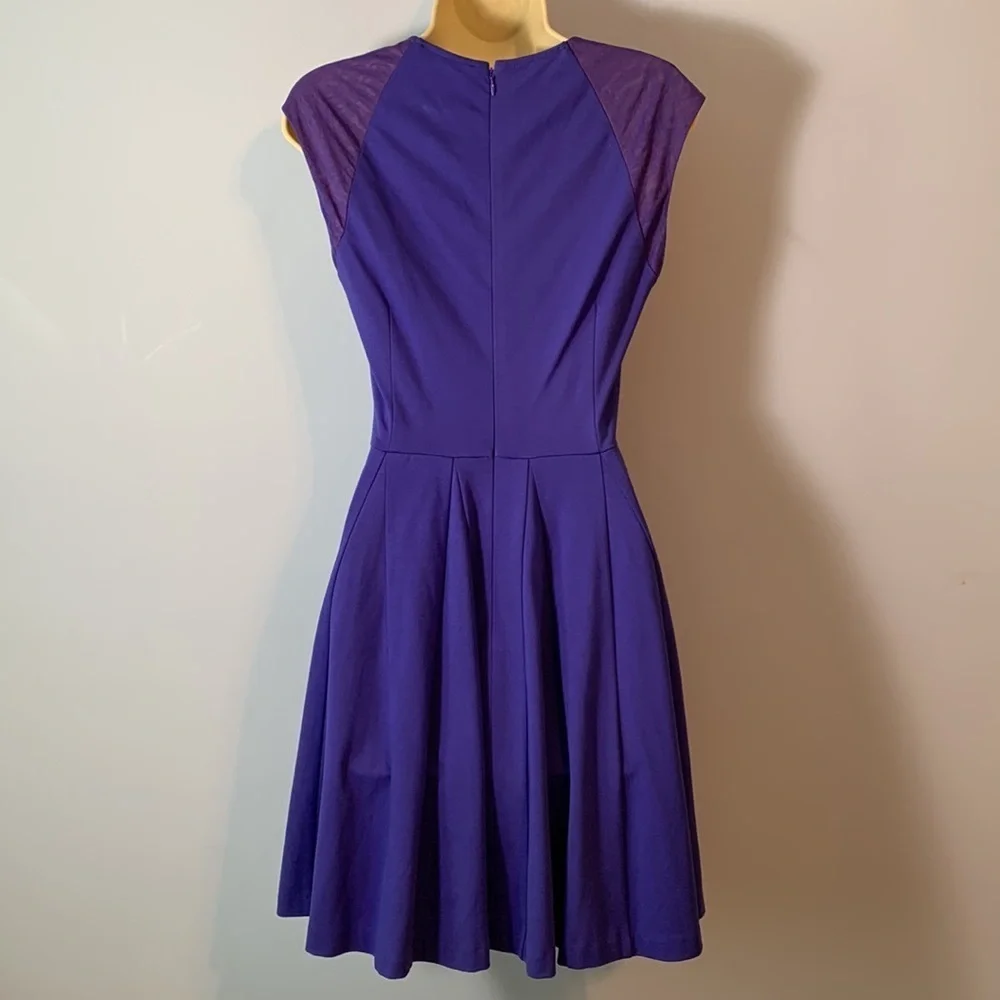 Erin Fetherston cobalt Blue Dress square neck mini fit flare size 0